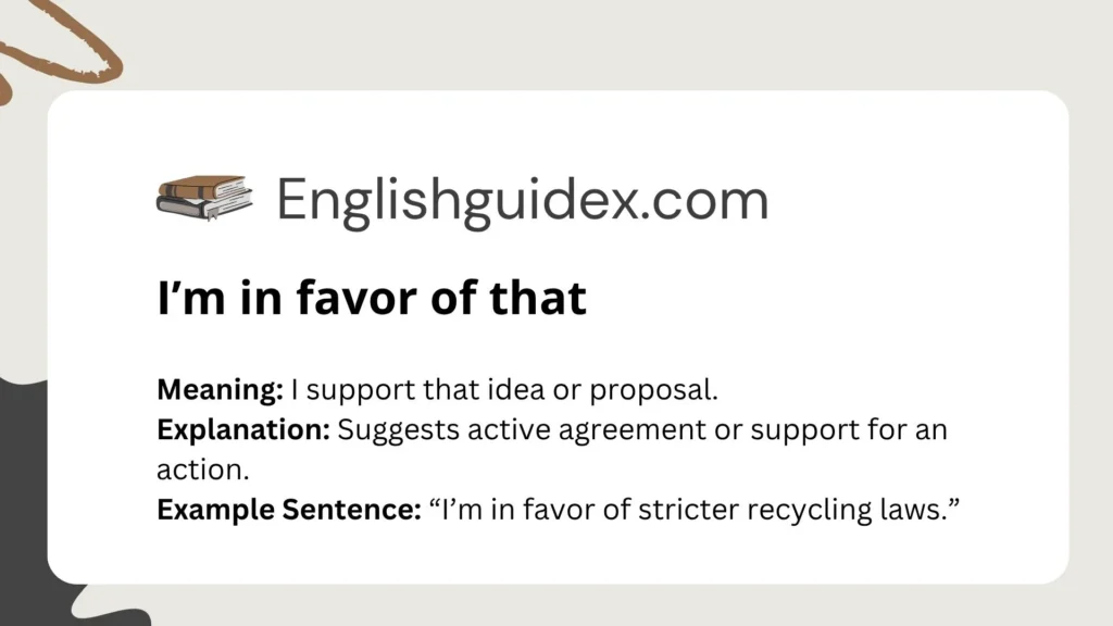 Iām in favor of that