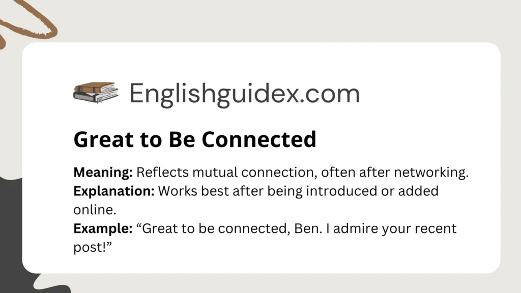 Great to Be Connected