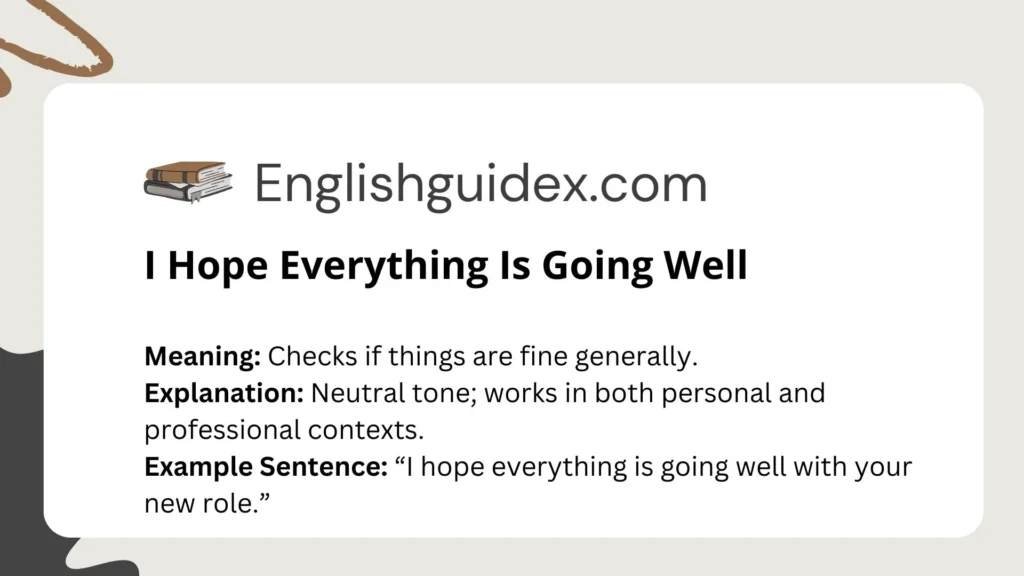 I Hope Everything Is Going Well