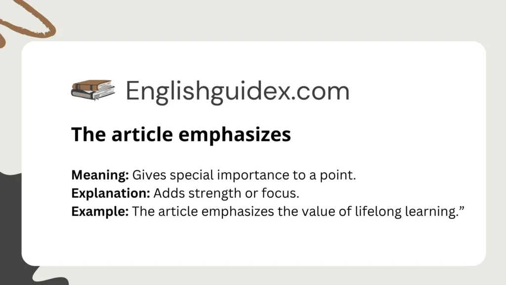 The article emphasizes