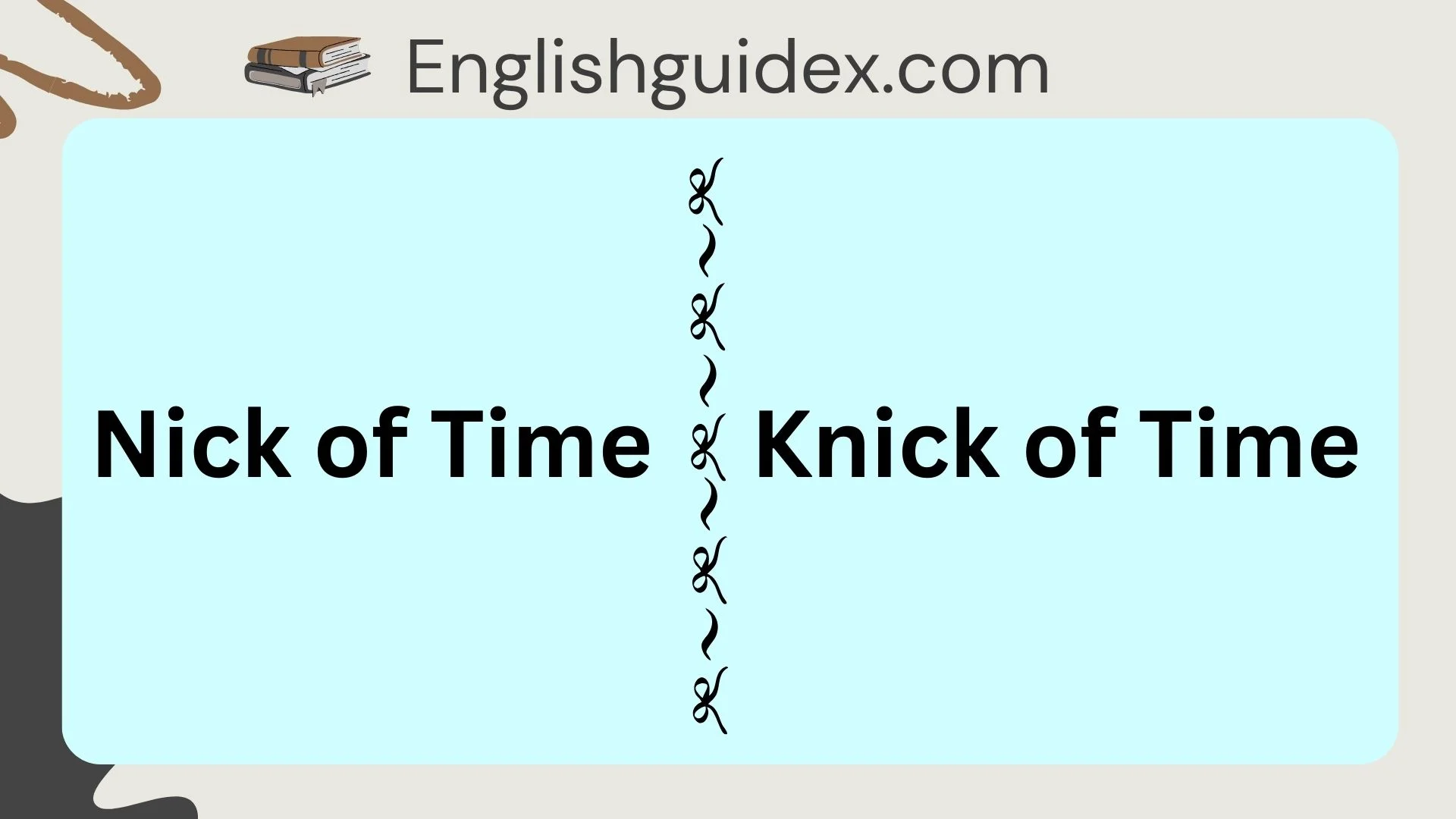 “Nick of Time” or “Knick of Time”