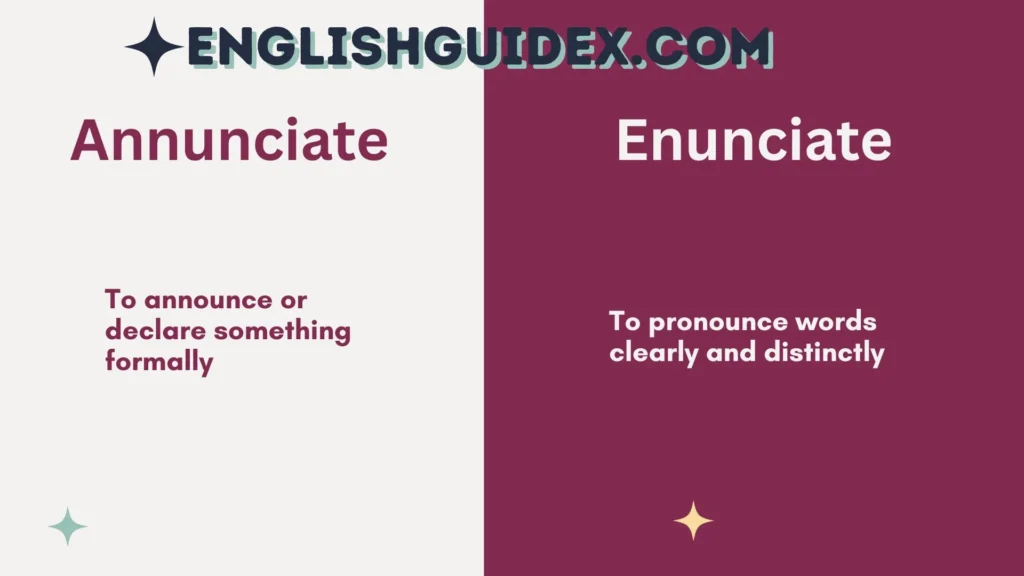Annunciate vs Enunciate
