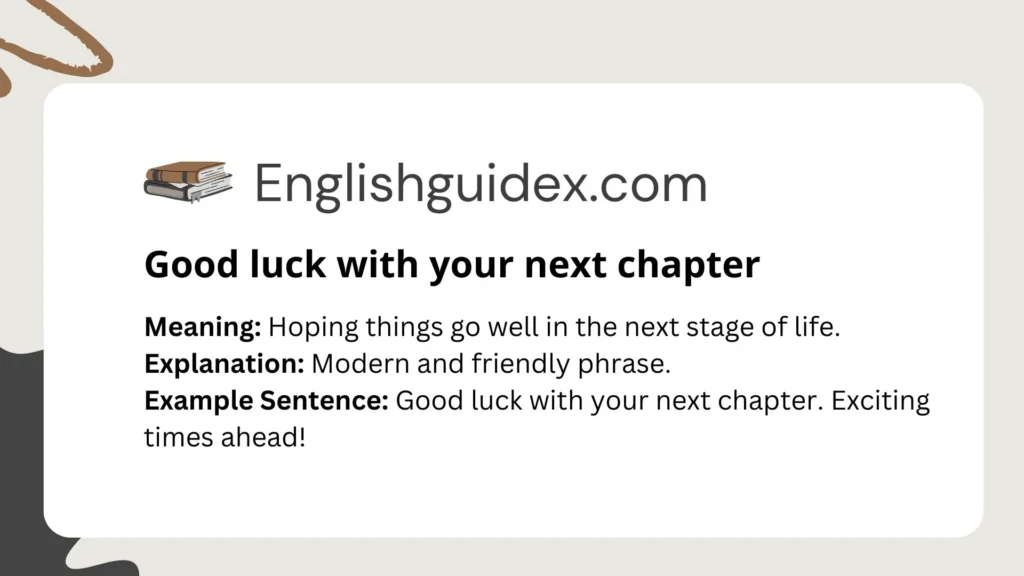 Good luck with your next chapter