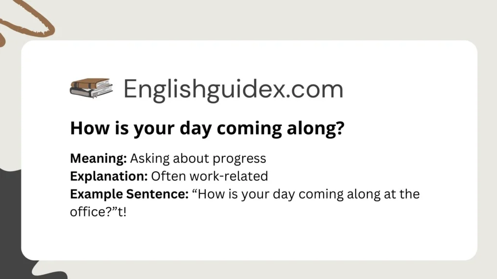 How is your day coming along?