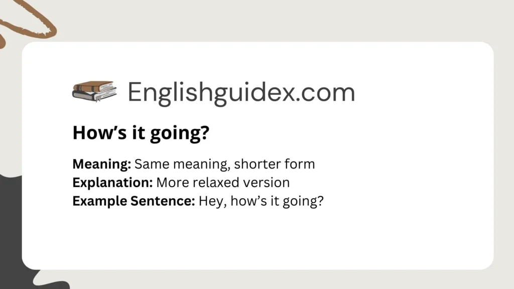 “How Is It Going?”