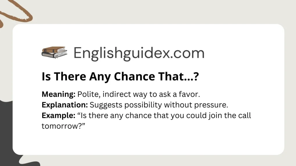 Is There Any Chance That…?