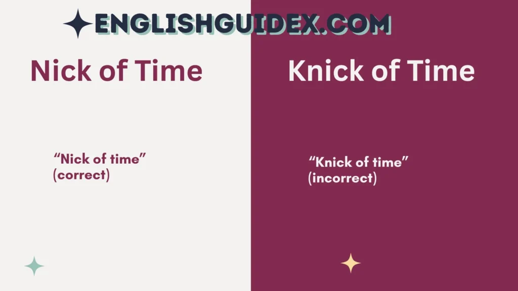 “Nick of Time” or “Knick of Time”