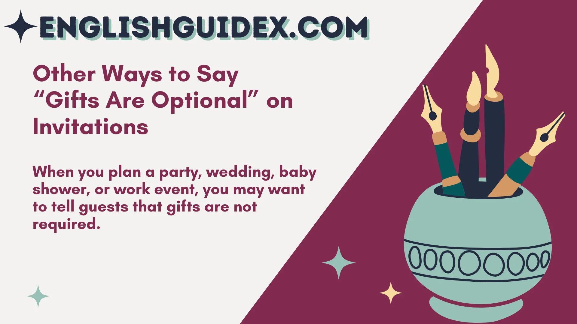 Other Ways to Say “Gifts Are Optional” on Invitations