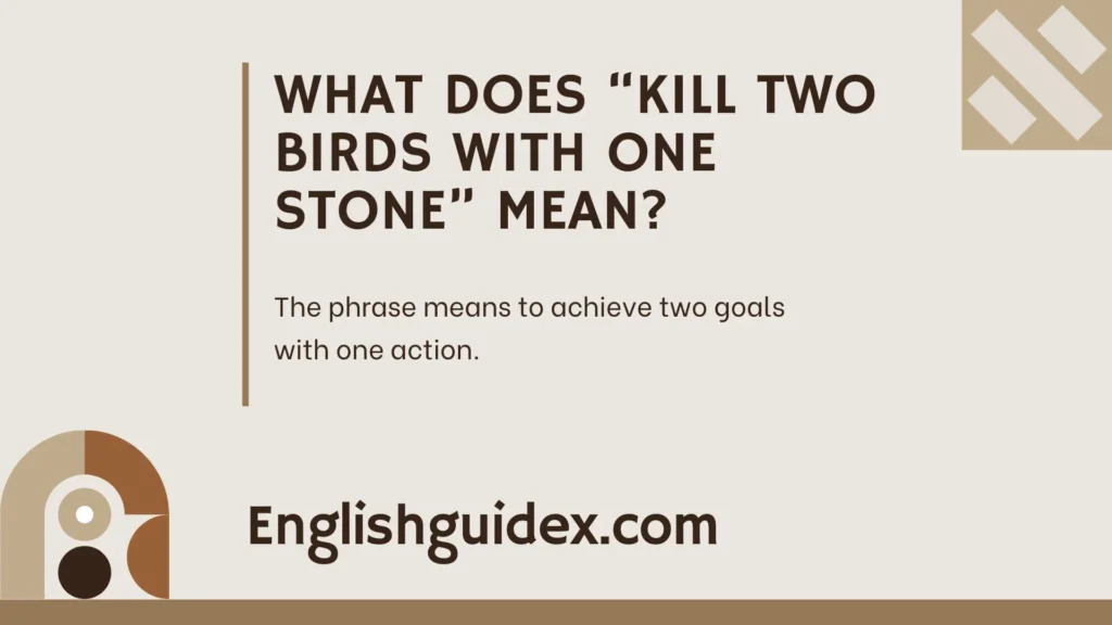 What Does “Kill Two Birds with One Stone” Mean?